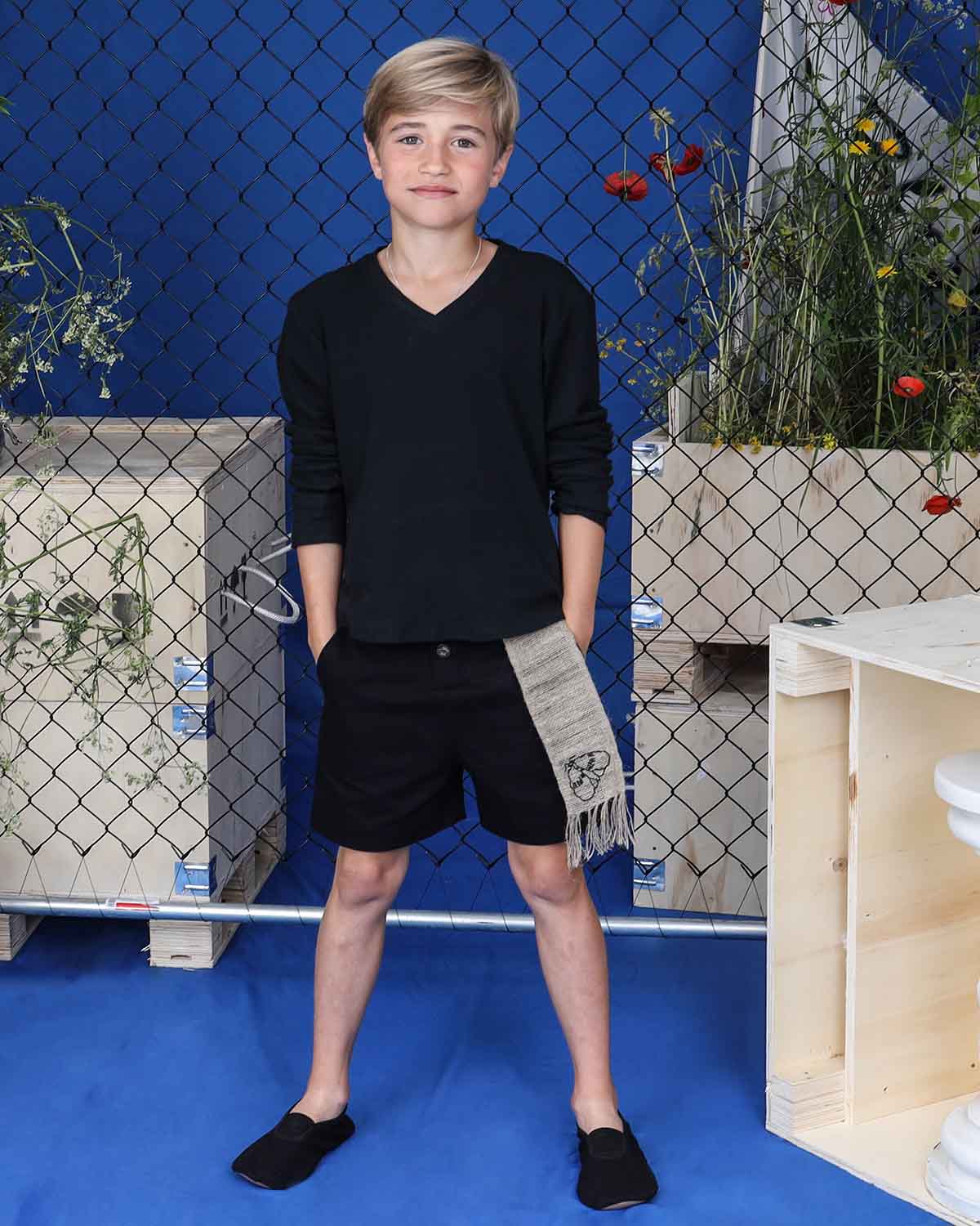Black Shorts with Hemp Sash-2