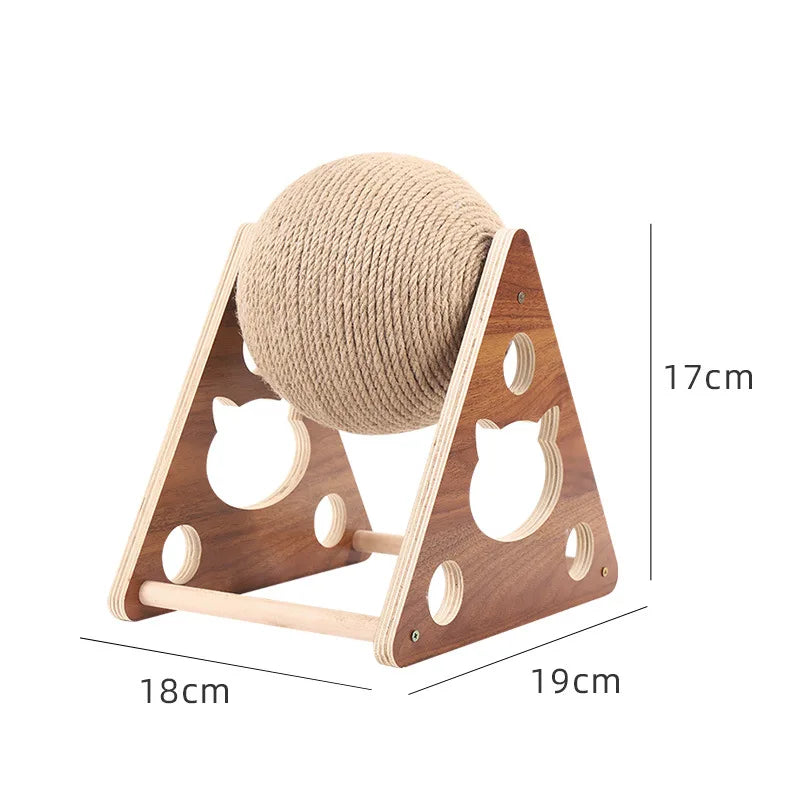 Bola de madera para rascar gatos, garras de molienda, espada, cuerda de cáñamo, tablero para rascar gatos, marco de escalada, juguete, poste rascador duradero para gatos, suministros para mascotas