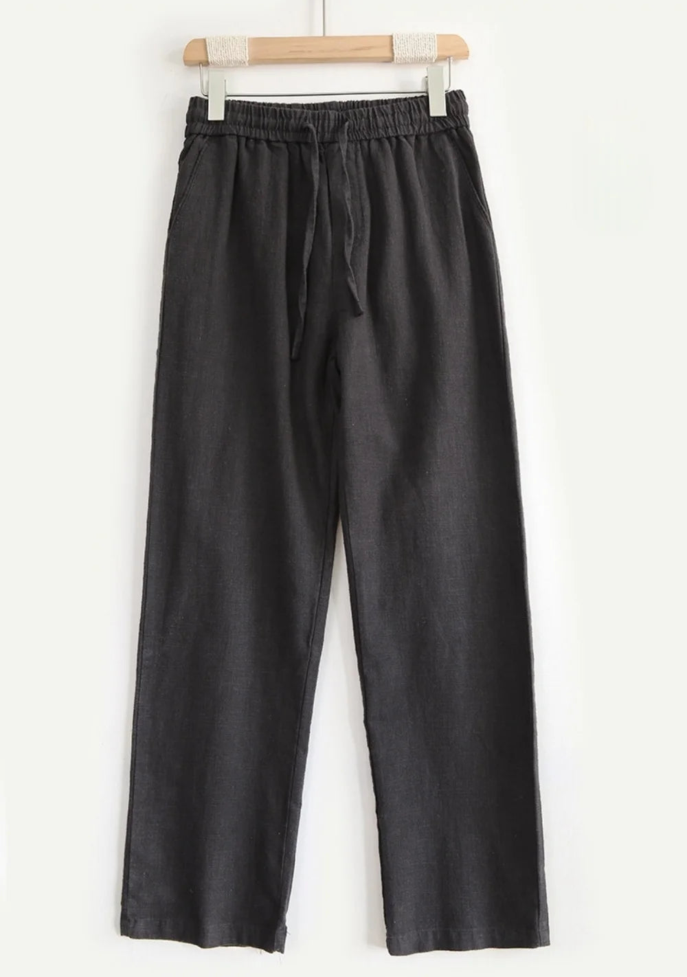 Pantalones de lino de alta calidad para hombre, holgados, cómodos, transpirables, a la moda, de color sólido, informales, de pierna recta, de algodón y cáñamo, para verano 