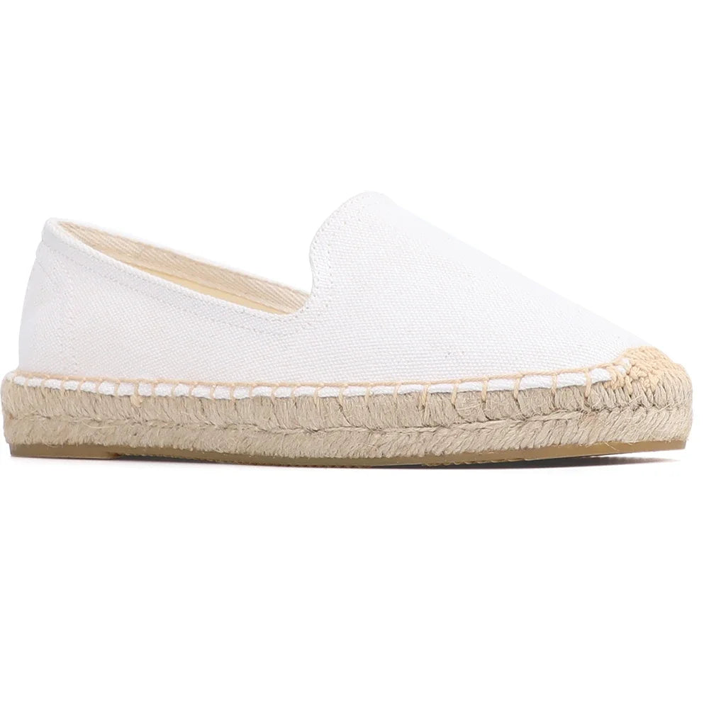 Alpargatas para mujer, informales, de cáñamo, planas, con plataforma, sin cordones, cómodas 