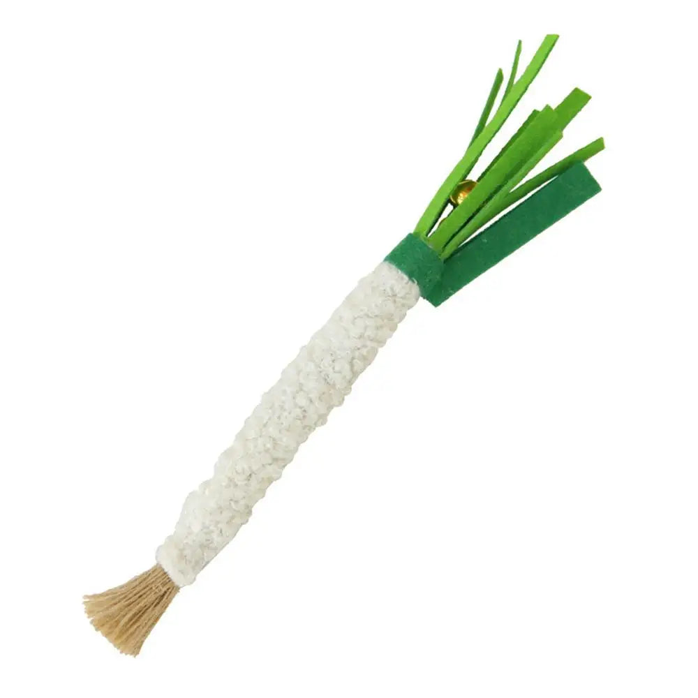 Juguetes masticables de cuerda de cáñamo para mascotas, palo de vid de plata natural con forma de cebollín simulado, artículos útiles para gatos, juguete de palo para gatos con campana 
