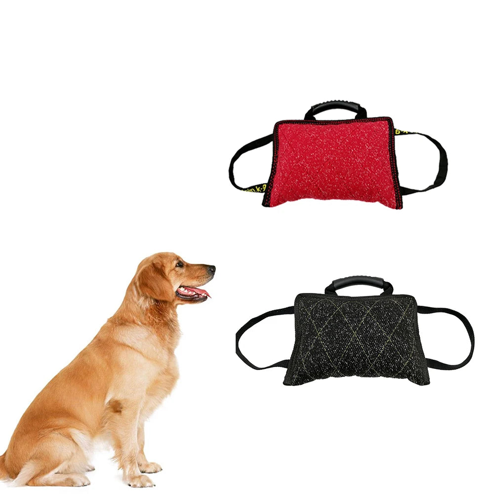 Juguetes duraderos para mascotas, juguetes de cáñamo para morder, palo de morder para adiestramiento de perros, almohada grande para morder con anilla de tracción, juguete interactivo para mascotas, juguetes para masticar. 
