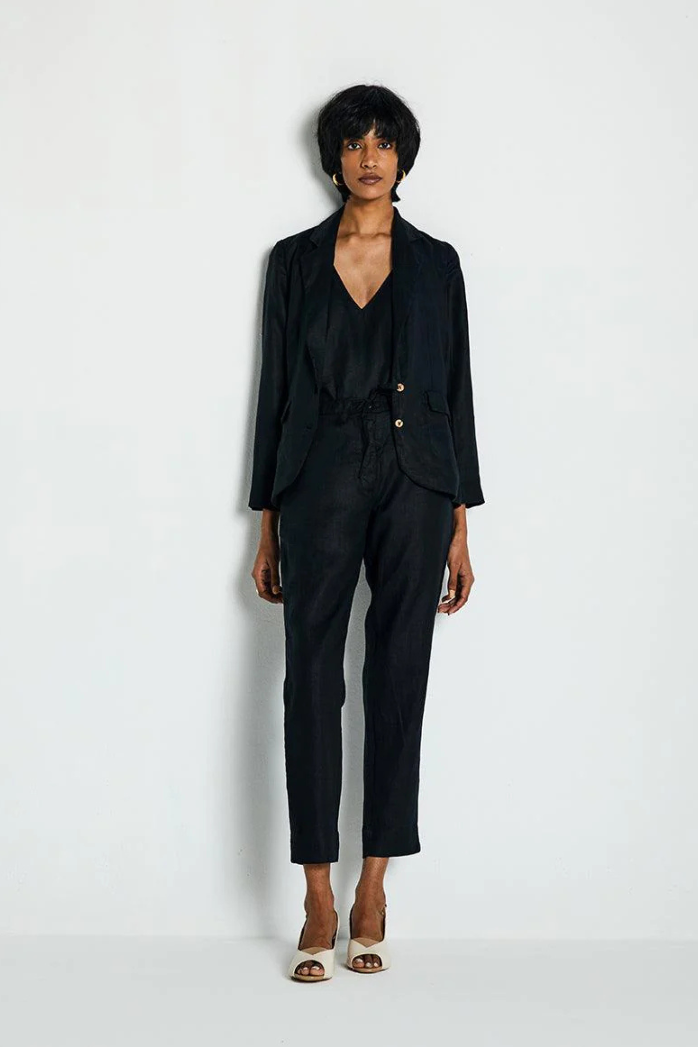 Hemp Three Piece Set in Black-4