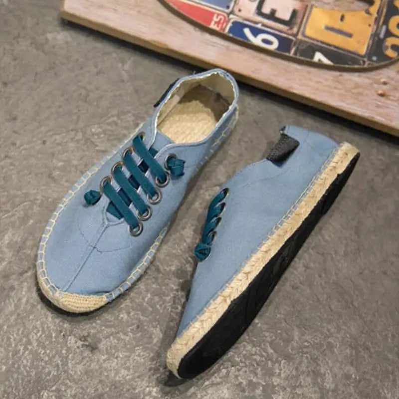 Zapatos nuevos hombres cáñamo pescador alpargatas transpirables pisos mocasines sólidos Zapatos casuales hombres Zapatos De Hombre