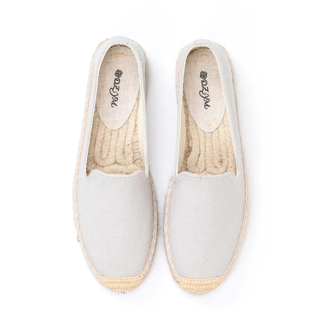 Alpargatas para mujer, informales, de cáñamo, planas, con plataforma, sin cordones, cómodas 