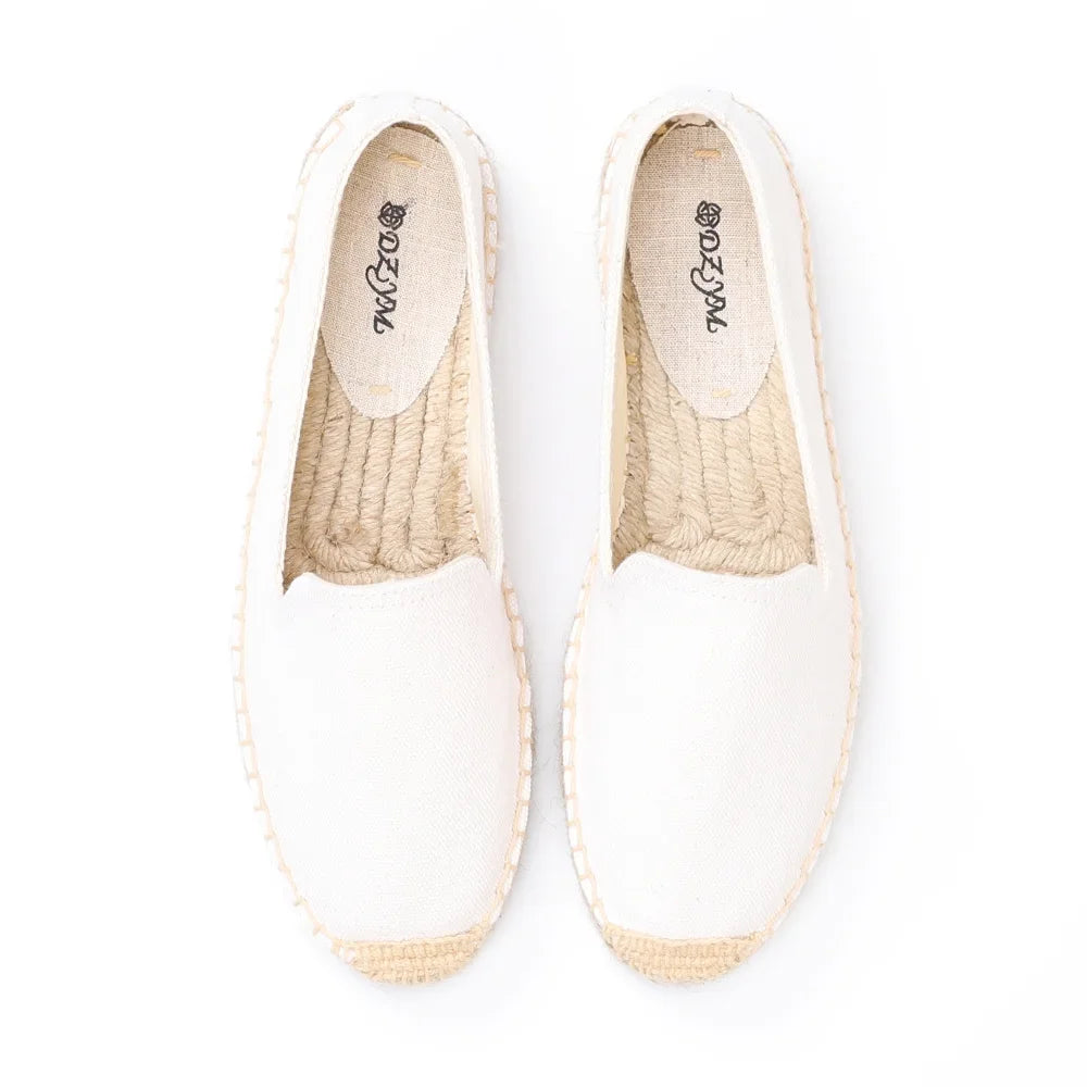 Alpargatas para mujer, informales, de cáñamo, planas, con plataforma, sin cordones, cómodas 