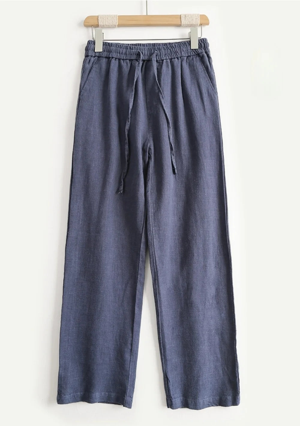 Pantalones de lino de alta calidad para hombre, holgados, cómodos, transpirables, a la moda, de color sólido, informales, de pierna recta, de algodón y cáñamo, para verano 