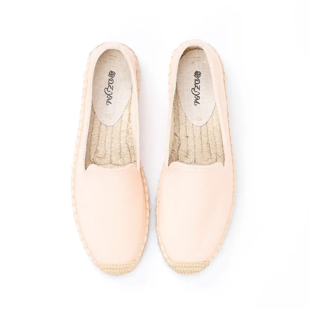 Alpargatas para mujer, informales, de cáñamo, planas, con plataforma, sin cordones, cómodas 