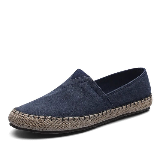 2025 spring and autumn high-quality espadrilles shoes men's flat canvas shoes hemp lazy flat shoes men's loafers driving shoes