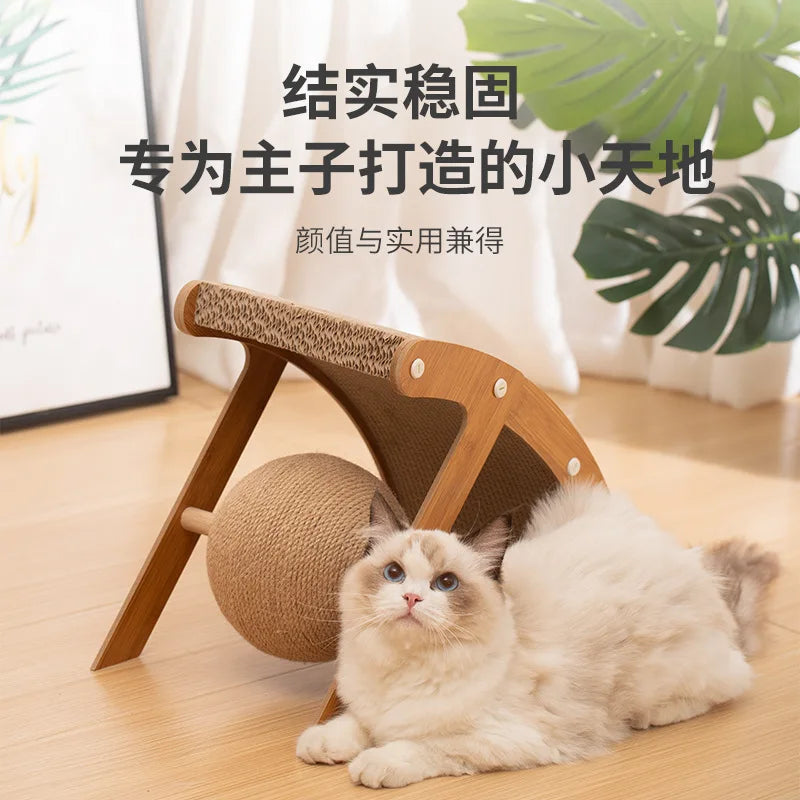 Rascador de cuerda de cáñamo para gatos, juguete para garras, estructura vertical corrugada para escalar, resistente a arañazos, productos para mascotas. 