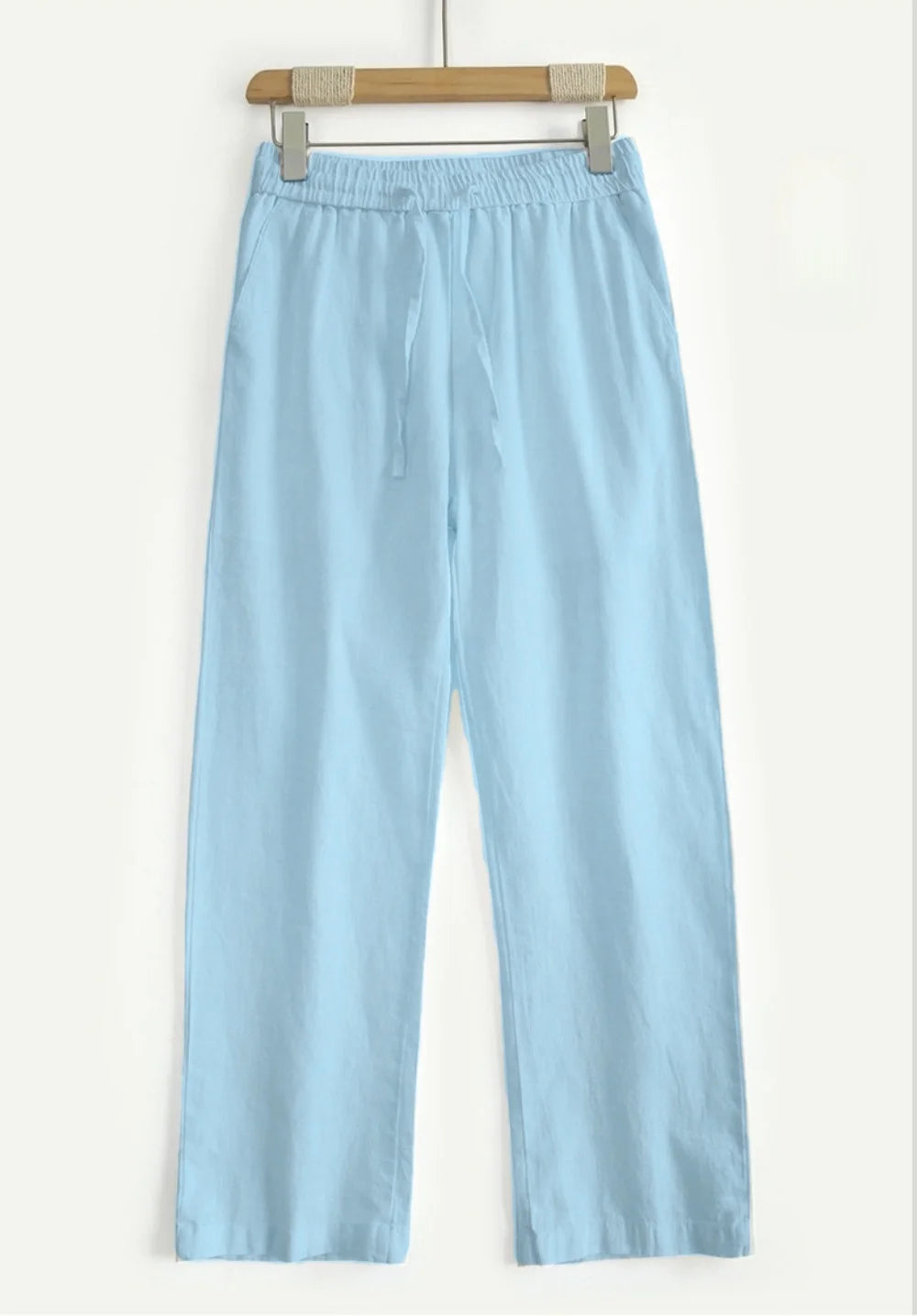 Pantalones de lino de alta calidad para hombre, holgados, cómodos, transpirables, a la moda, de color sólido, informales, de pierna recta, de algodón y cáñamo, para verano 