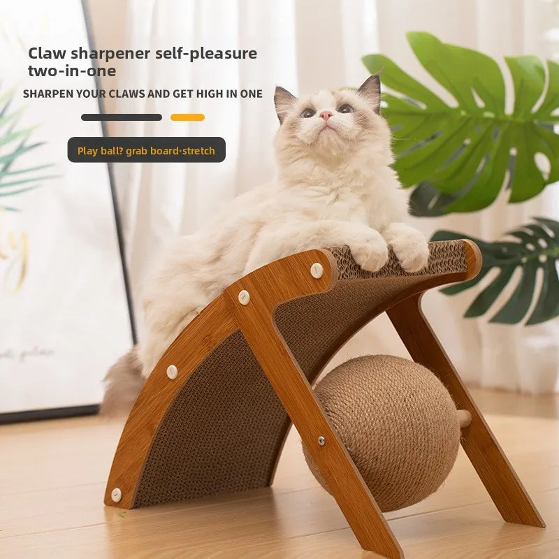 Rascador de cuerda de cáñamo para gatos, juguete para garras, estructura vertical corrugada para escalar, resistente a arañazos, productos para mascotas. 