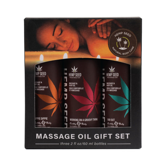 Earthly Body Hemp Seed Summer 2024 Massage Oil Trio Gift Set-0