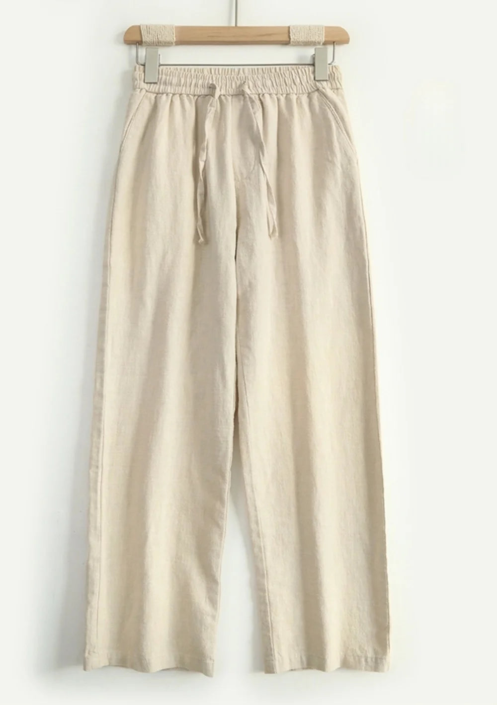 Pantalones de lino de alta calidad para hombre, holgados, cómodos, transpirables, a la moda, de color sólido, informales, de pierna recta, de algodón y cáñamo, para verano 