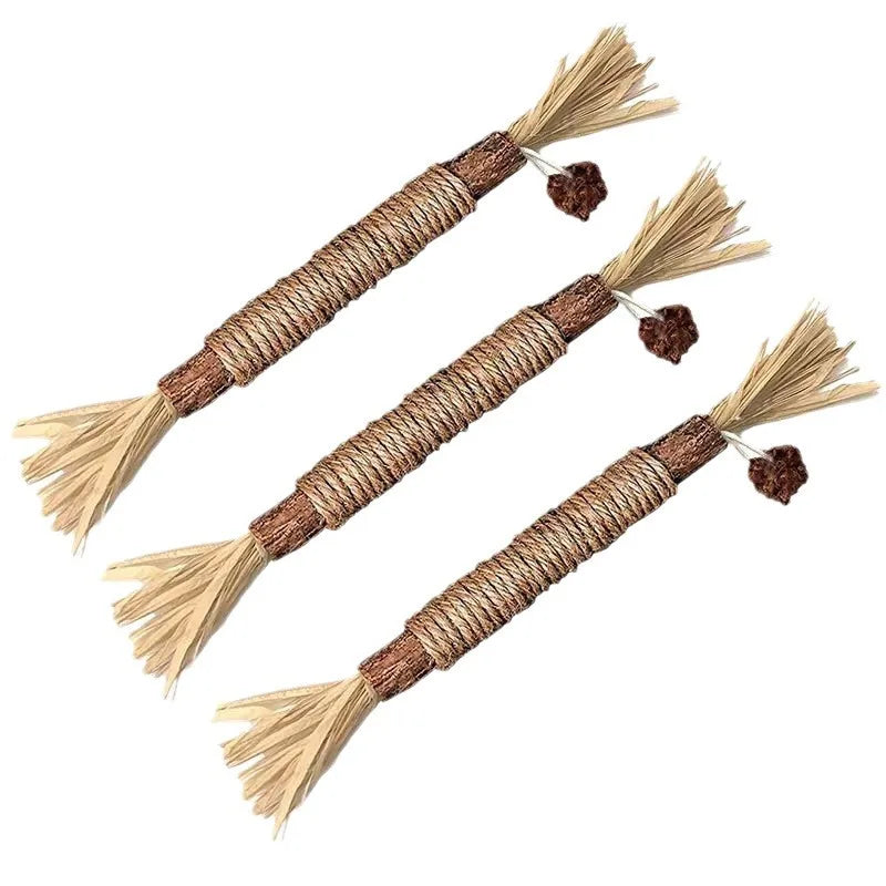 Juguete para limpiar los dientes de gato, palo para rechinar los dientes, menta para gatos, hierba Lafite, palo para morder, cuerda de cáñamo, suministros para mascotas, juguete para limpiar los dientes. 