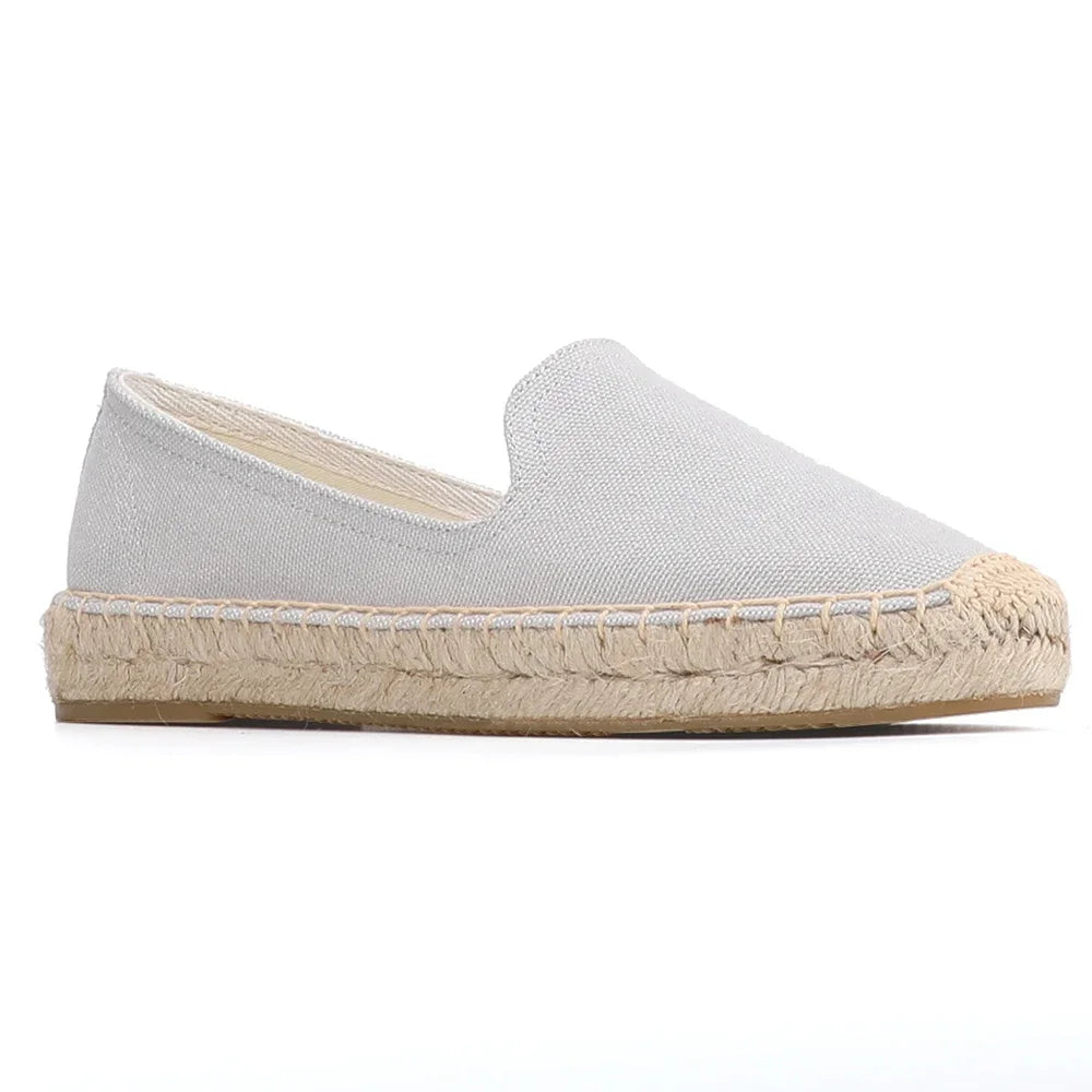 Alpargatas para mujer, informales, de cáñamo, planas, con plataforma, sin cordones, cómodas 