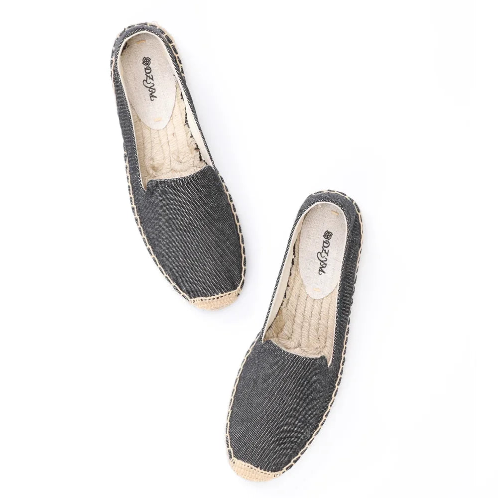 Alpargatas para mujer, informales, de cáñamo, planas, con plataforma, sin cordones, cómodas 