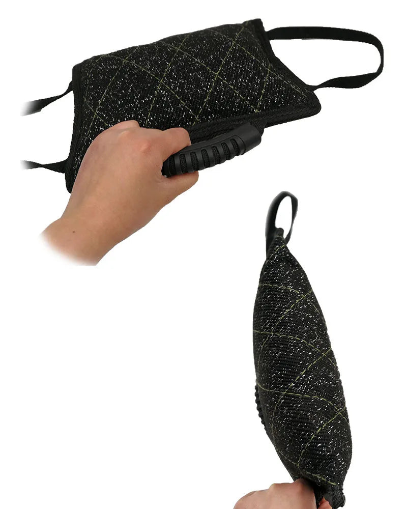 Juguetes duraderos para mascotas, juguetes de cáñamo para morder, palo de morder para adiestramiento de perros, almohada grande para morder con anilla de tracción, juguete interactivo para mascotas, juguetes para masticar. 
