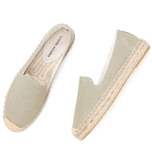 Alpargatas para mujer, informales, de cáñamo, planas, con plataforma, sin cordones, cómodas 