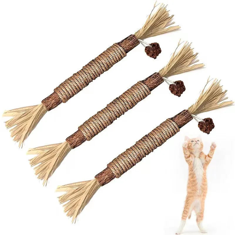 Juguete para limpiar los dientes de gato, palo para rechinar los dientes, menta para gatos, hierba Lafite, palo para morder, cuerda de cáñamo, suministros para mascotas, juguete para limpiar los dientes. 