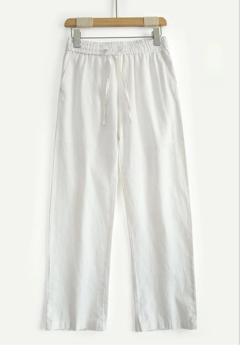 Pantalones de lino de alta calidad para hombre, holgados, cómodos, transpirables, a la moda, de color sólido, informales, de pierna recta, de algodón y cáñamo, para verano 