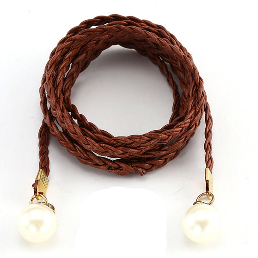 Womens Belt Leisure Style Candy Solid Colors Hemp Rope Braid Slender Waistbands Female Small Fresh Belt For Dress Accessories-0